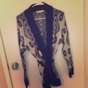Aztec print open cardigan